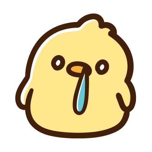 鼻水が垂れているひよこ