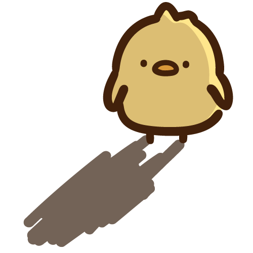 寂しげに影を落とすひよこ