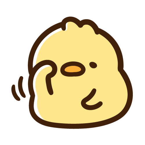 眠くて目をこするひよこ